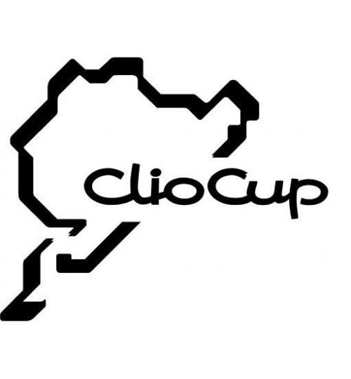 Sticker auto Clio Cup Nurburgring, scris alb