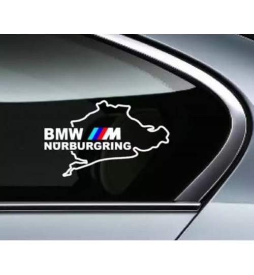 Sticker Auto pentru Geamuri Bmw M Nurburgring, alb