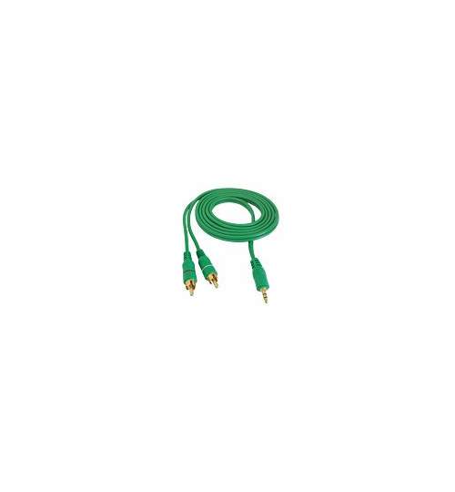 Cablu jack 3,5mm la 2RCA 1,5m verde