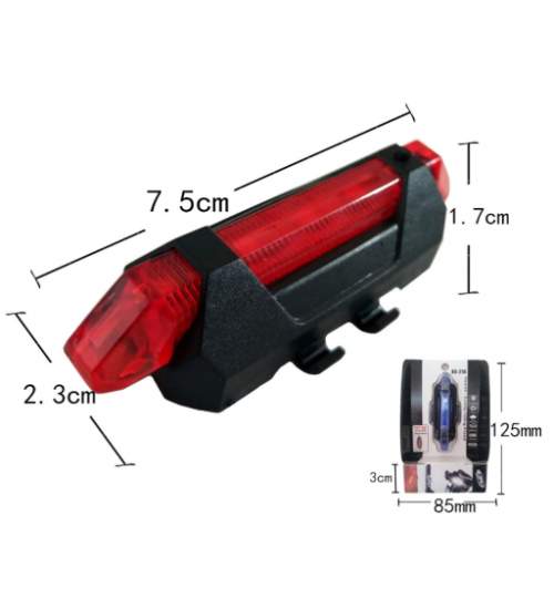 Lampa LED rosie reincarcabila pentru bicicleta 20W. COD: BS-216