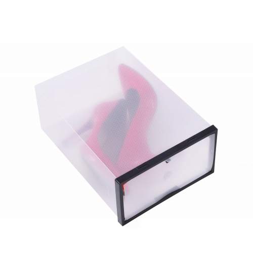 Set organizator cutie pentru depozitare incaltaminte, 12x29x20 cm, transparent, 10buc