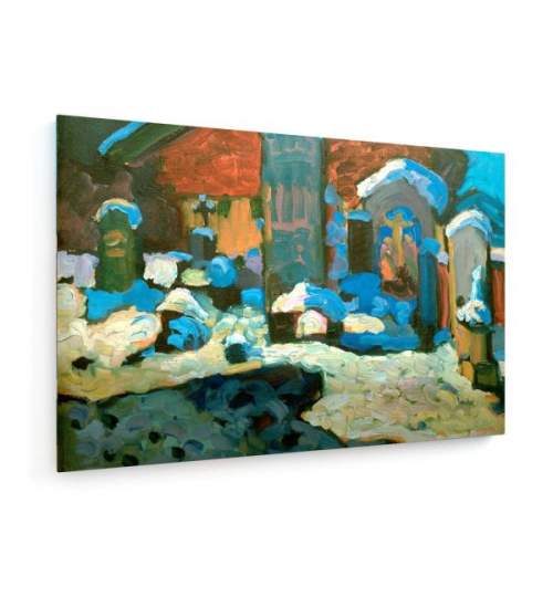 Tablou pe panza (canvas) - Kandinsky - Kochel - Cemetery - 1909 AEU4-KM-CANVAS-1608