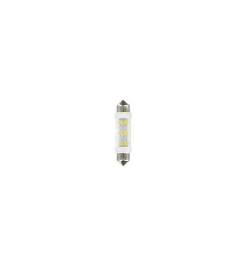 Bec tip LED 24V sofit cu 6 leduri 11x41mm SV8,5-8 2buc - Alb ManiaMall Cars