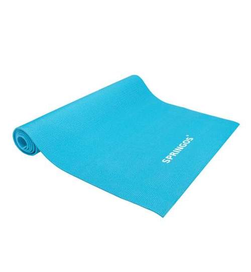 Saltea pliabila pentru sport, exercitii, gimnastica, fitness sau yoga, cu maner transport, 173x61cm, albastru