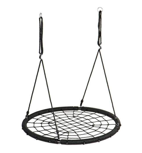 Leagan Balansoar rotund tip cuib pentru curte, gradina sau terasa, capacitate 100kg, diametru 100cm