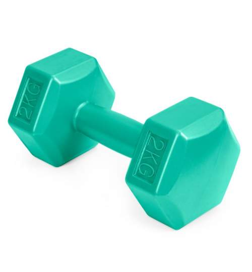 Set 2 Gantere pentru fitness sau antrenament, din cauciuc, 2x2 kg, culoare verde