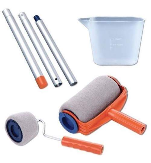 Kit trafalet Paint Runner cu rezervor incorporat, maner pliabil, role mici pentru colturi si vas pentru vopsea HomePaint