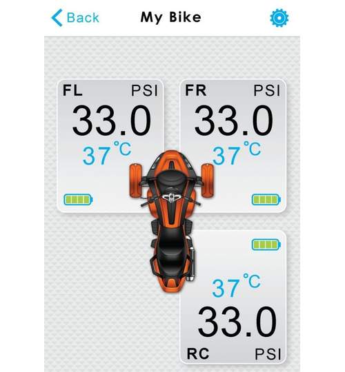 Sistem Performant FOBO TPMS Bike pentru Motociclete sau ATV de Monitorizare a Presiunii si Temperaturii din Roti pe Telefon prin Bluetooth - 6 Bari