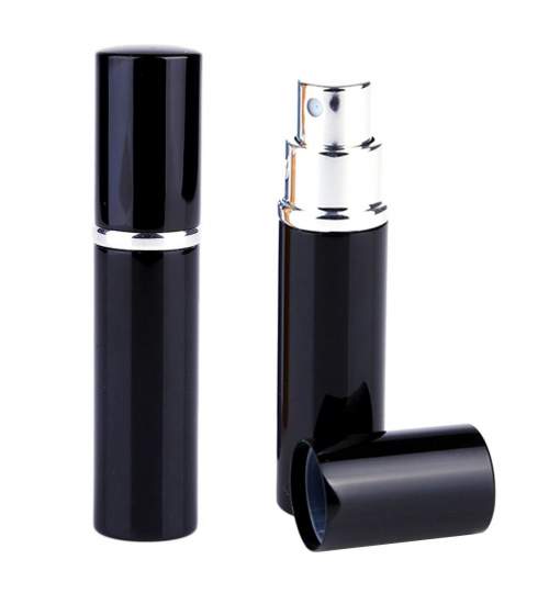 Pulverizator de parfum pentru calatorie, reincarcabil, din aluminiu, capacitate 10ml, negru