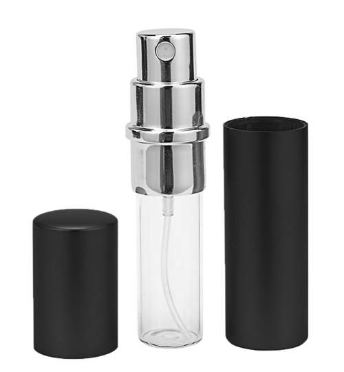 Pulverizator de parfum pentru calatorie, reincarcabil, din aluminiu, capacitate 10ml, negru