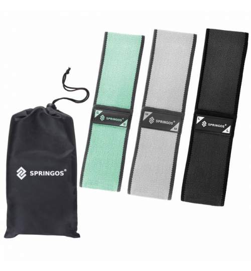 Set 3 benzi elastice fitness, antrenament sala, yoga, Niveluri diferite de rezistenta, Multicolor