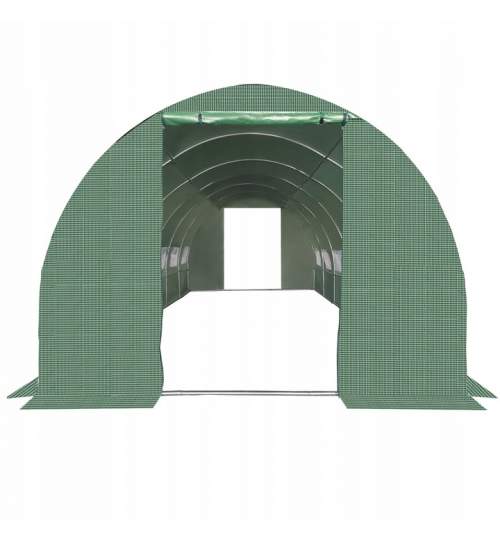 Folie protectie pentru solar 18mp pentru Gradina cu 12 Ferestre Laterale, Plase de Tantari, Dimensiuni 6x3x2m, verde