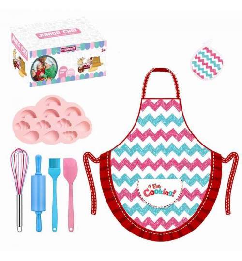 Set accesorii bucatarie Junior Chef 7 bucati, multicolor