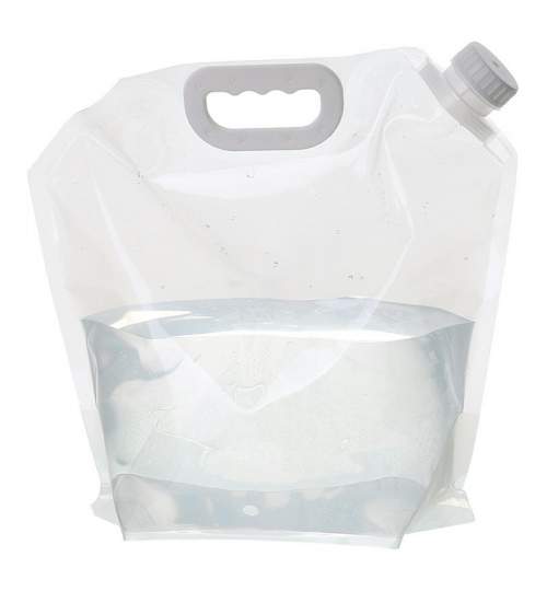 Recipient etans pliabil pentru apa potabila, 10L, transparent