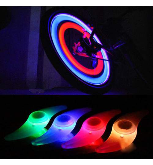 Iluminat LED Decorativ pentru Spite Bicicleta cu 3 Tipuri de Iluminare, Culoare Albastru