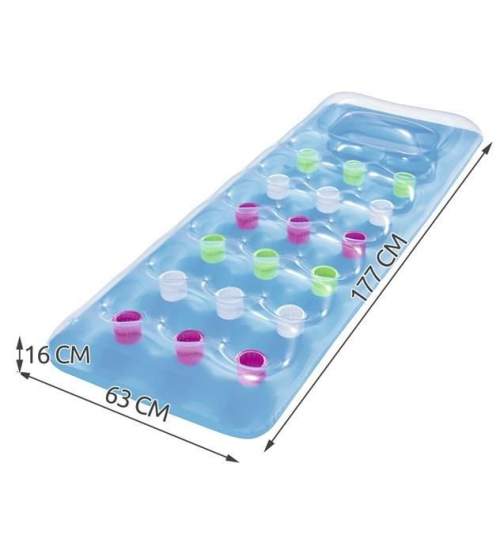 Saltea Gonflabila pentru Plaja sau Piscina, 188x71 cm, culoare Albastru