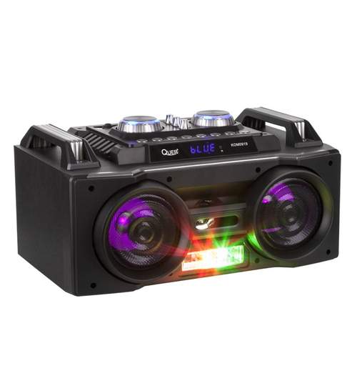 Sistem Audio Activ Portabil cu Telecomanda, Microfon, Radio FM, Player MP3, Bluetooth, USB, AUX, Card SD, Functie Karaoke si Iluminare LED RGB, Putere 40W