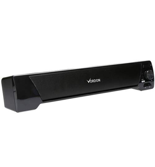 Boxa Bluetooth Soundbar Portabila, Microfon Incorporat, Radio FM, AUX, USB, MicroSD, Conectare fara Fir la PC, TV, Telefon HandsFree, Laptop, Vordon 2x5W