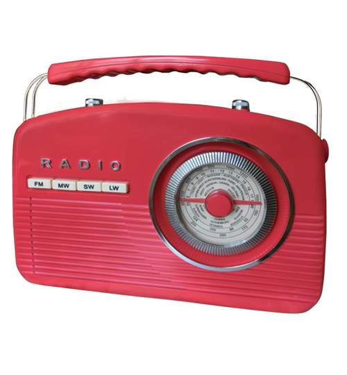 Aparat radio FM in stil retro, culoare Rosu