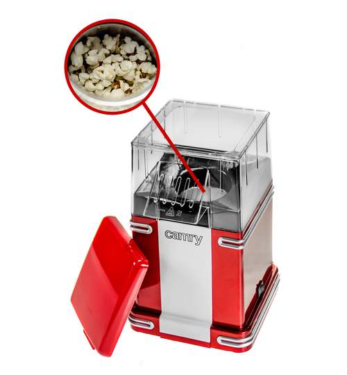 Aparat de preparat popcorn, putere 1200W, culoare Rosu