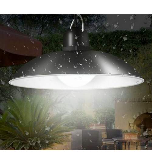 Lampa de Gradina suspendata tip Cadelabru, cu Panou Solar, 16 LED-uri, 3.5 W, Negru