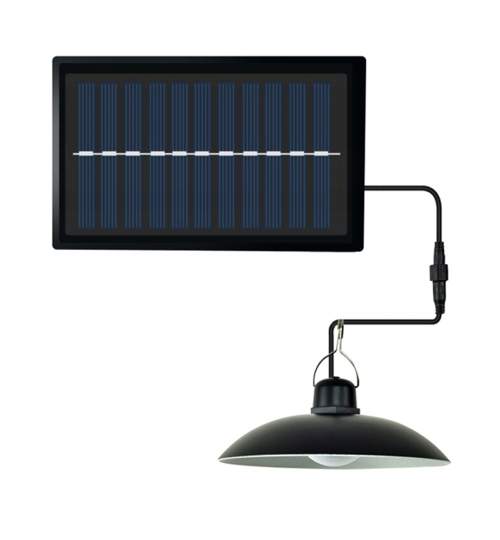 Lampa de Gradina suspendata tip Cadelabru, cu Panou Solar, 16 LED-uri, 3.5 W, Negru