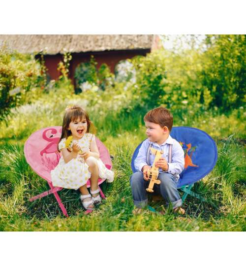 Scaun pliabil pentru camping, gradina, copii, Jumi, roz, max 35 kg, 50x28x50 cm MART-OM-992009