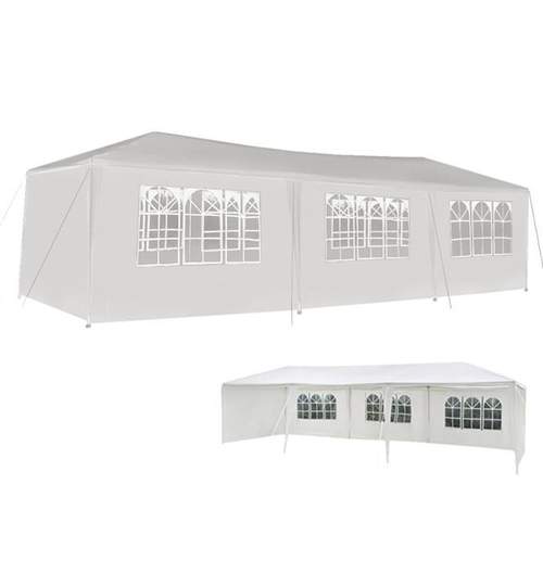 Cort pavilion pentru gradina, curte sau evenimente 3x9m, culoare Alb