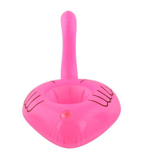 Suport colac gonflabil pentru bauturi sau accesorii piscina tip Flamingo, culoare Roz