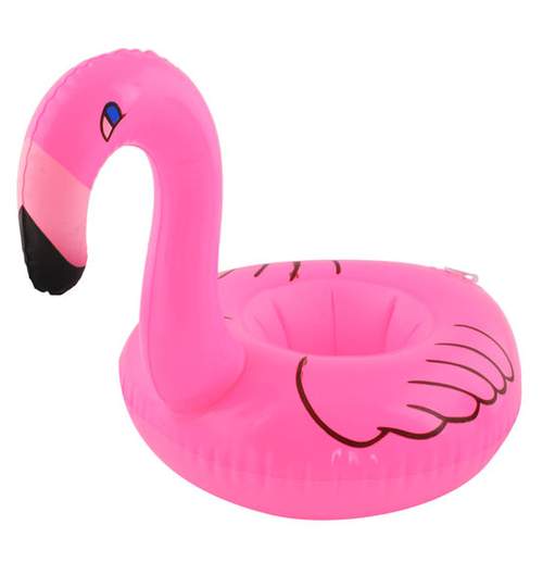 Suport colac gonflabil pentru bauturi sau accesorii piscina tip Flamingo, culoare Roz