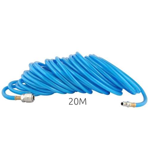 Furtun de Presiune 20 bar cu Conector Rapid pentru Compresor si Aer Comprimat, Lungime 20