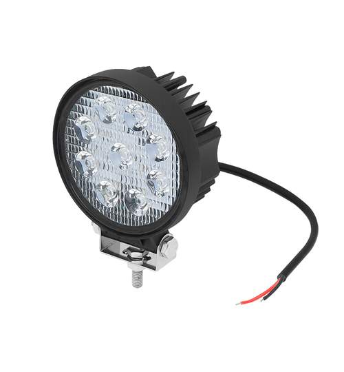 Proiector LED Auto Rotund cu 9 LED-uri, Putere 27W