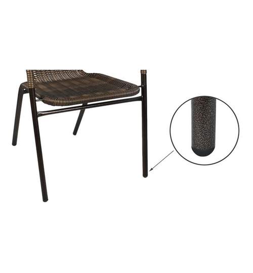 Set Masa Rotunda + 4 Scaune Rattan pentru Curte, Gradina, Terasa sau Balcon