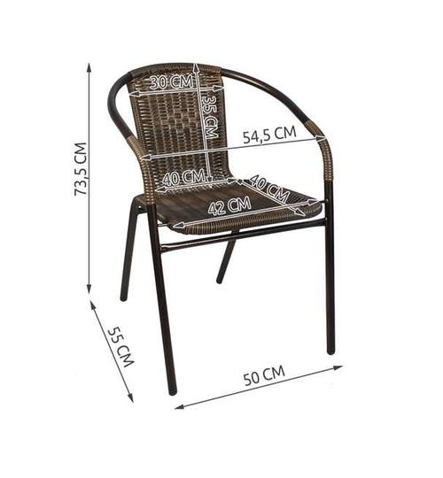 Set Masa Rotunda + 4 Scaune Rattan pentru Curte, Gradina, Terasa sau Balcon