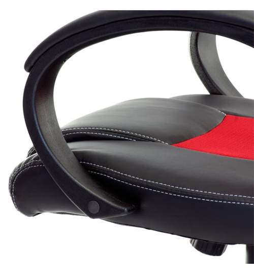 Scaun Gaming de Birou, Ergonomic, Reglabil, Spatar Ventilat, Rotativ, Culoare Negru/Rosu