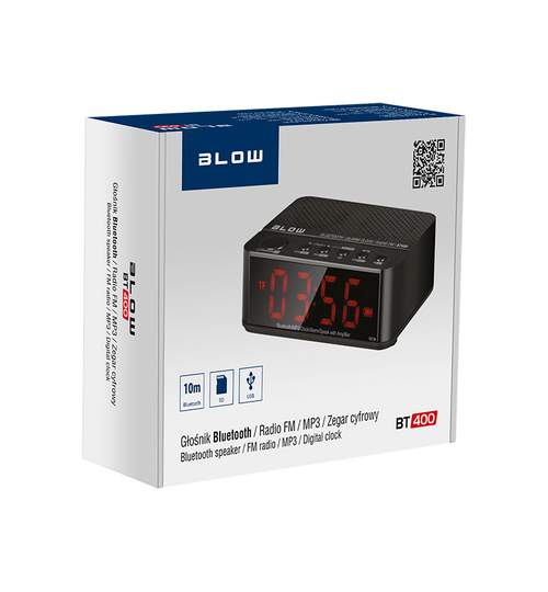 Radio cu Ceas Multifunctional Blow cu Bluetooth, Afisaj LCD, Alarma, USB, MicroSD, AUX Jack, Difuzor si Functie de Apeluri Telefonice