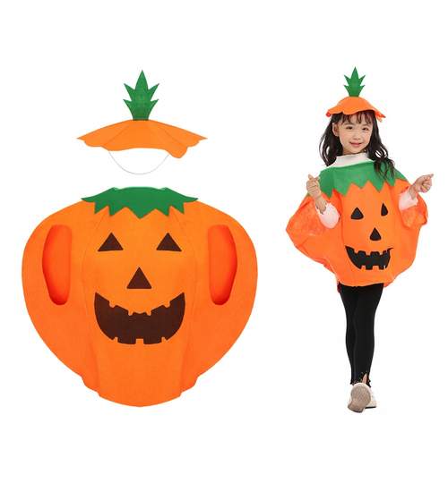 Costum Carnaval tip Dovleac pentru Halloween, Culoare Portocaliu