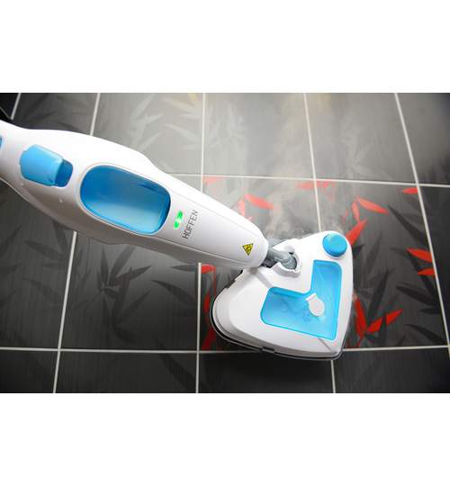 Mop cu Aburi Multifunctional, Maner Telescopic, Cap Rotativ si Flux de Aburi Reglabil, Putere 1500W