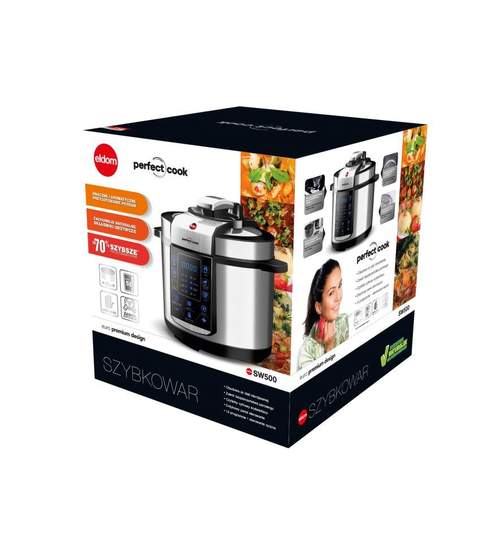 Oala Electrica Sub Presiune Eldom Perfect Cook, Putere 900W, Capacitate 5L, Supapa de Siguanta, 14 Programe de Gatit