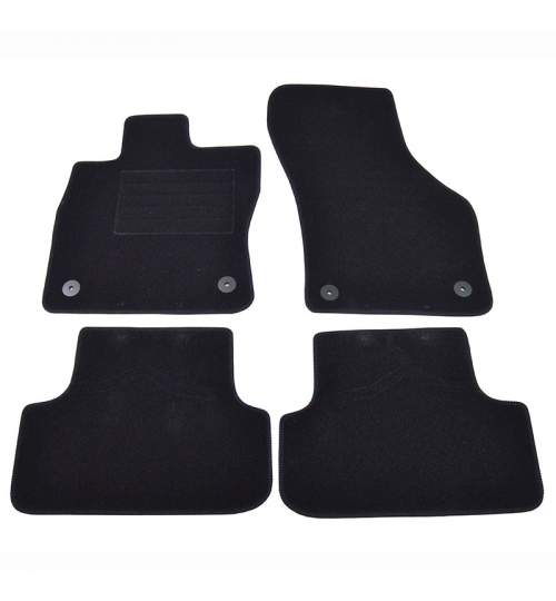 Covorase mocheta Seat Leon 2013- Negru, set de 4 bucati Kft Auto