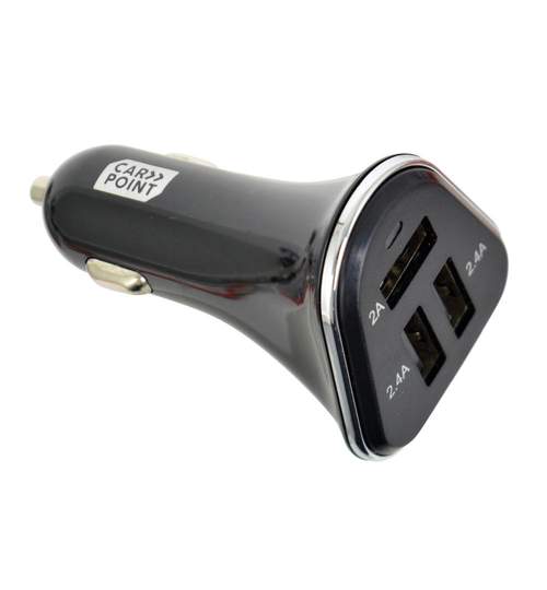 Incarcator auto Carpoint pentru USB de la priza auto , 3xUSB, 12V/ 24V, iesire 5V 6.8A Kft Auto