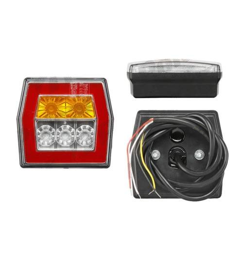 Lampa auto BestAutoVest pentru remorca cu LED, universala Dreapta/Stanga 12/24V , 95x90x45mm, Alb/ Galben , 1 buc. Kft Auto