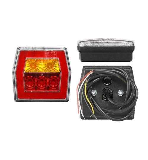 Lampa auto BestAutoVest pentru remorca cu LED, universala Dreapta/Stanga 12/24V , 95x90x45mm. Rosu/ Galben, 1 buc. Kft Auto