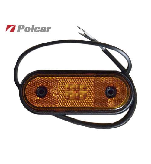 Lampa gabarit auto BestAutoVest 12/24V ovala orange cu leduri , 120x67mm , 1 buc. Kft Auto