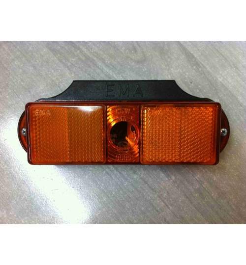 Lampa gabarit auto BestAutoVest 12V/ 24V dreptunghiulara portocalie, 125x55x45mm , cu suport fixare, 1 buc. Kft Auto