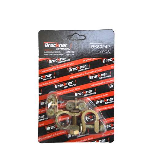 Set 2 borne baterie auto Breckner plus si minus cu clema de fixare pentru tractoare si alte vehicole Kft Auto