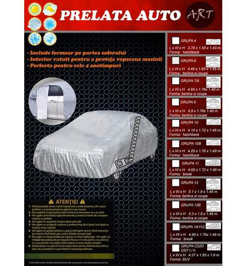 Prelata auto GRUPA 11 DELUX ( Metri: 4.60 x 1.72 x 1.48 ) ManiaCars