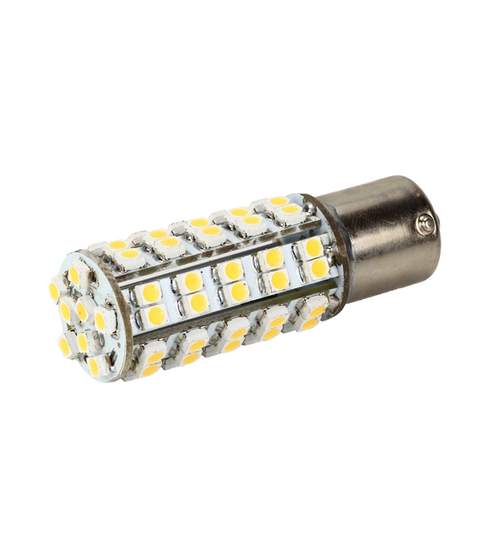 Bec LED BA15S 68 SMD 3528 12V ALB CALD 3000K  COD: PT17 ManiaCars