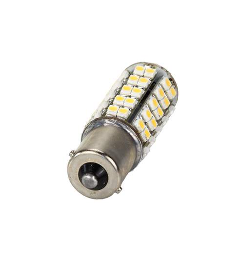 Bec LED BA15S 68 SMD 3528 12V ALB CALD 3000K  COD: PT17 ManiaCars