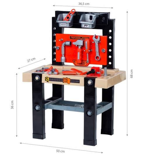 Banc de Lucru cu 50 Scule si Unelte pentru Copii